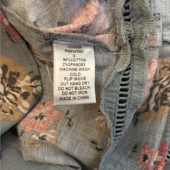 Floral Strapless Dress - Blue and Pink - Picture 3 of 7